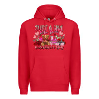Red just  girl who loves valentines day Premium Hoodie - RacoonDesign