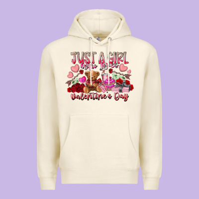Just  Girl Who Loves Valentines Day Premium Hoodie Designed By Racoondesign