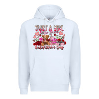 White just  girl who loves valentines day Premium Hoodie - RacoonDesign
