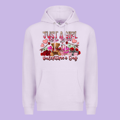 Just  Girl Who Loves Valentines Day Premium Hoodie Designed By Racoondesign
