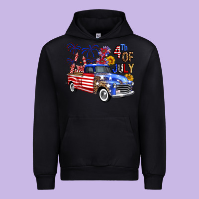 Western Truck Fourth Of July America Urban Hoodie Designed By Fadigitalartstudio