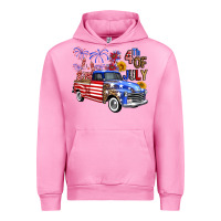 Fuchsia Pink western truck fourth of july america Urban Hoodie - FaDigitalArtStudio