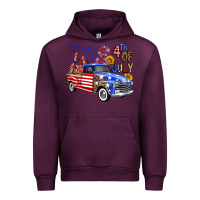 Mauve Wine western truck fourth of july america Urban Hoodie - FaDigitalArtStudio