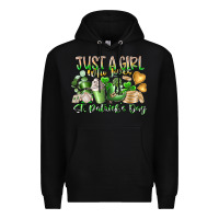 Black Just a Girl who Loves Saint Patrick's Day Premium Hoodie - RacoonDesign