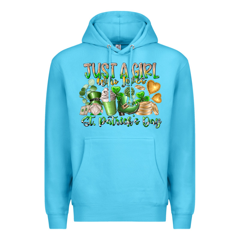 Just A Girl Who Loves Saint Patrick's Day Premium Hoodie by RacoonDesign | Teevron