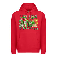 Red Just a Girl who Loves Saint Patrick's Day Premium Hoodie - RacoonDesign