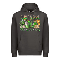 Smoke Just a Girl who Loves Saint Patrick's Day Premium Hoodie - RacoonDesign