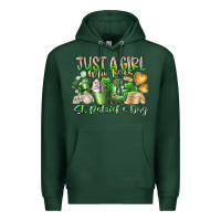Sports Green Just a Girl who Loves Saint Patrick's Day Premium Hoodie - RacoonDesign