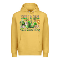 Antique Gold Just a Girl who Loves Saint Patrick's Day Premium Hoodie - RacoonDesign