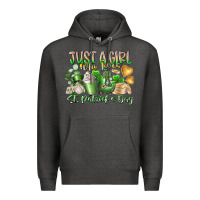 Charcoal Heather Just a Girl who Loves Saint Patrick's Day Premium Hoodie - RacoonDesign
