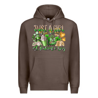 Coffee Just a Girl who Loves Saint Patrick's Day Premium Hoodie - RacoonDesign