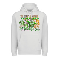 Dove Grey Just a Girl who Loves Saint Patrick's Day Premium Hoodie - RacoonDesign