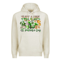 Oatmeal Heather Just a Girl who Loves Saint Patrick's Day Premium Hoodie - RacoonDesign
