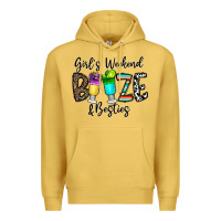Antique Gold girl's weekend booze & besties Premium Hoodie - CowhideDigitalArt