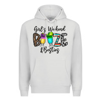 Dove Grey girl's weekend booze & besties Premium Hoodie - CowhideDigitalArt
