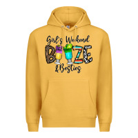Mustard girl's weekend booze & besties Premium Hoodie - CowhideDigitalArt