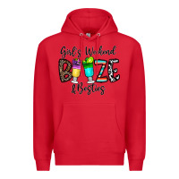 Red girl's weekend booze & besties Premium Hoodie - CowhideDigitalArt