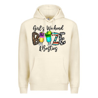 Sandshell girl's weekend booze & besties Premium Hoodie - CowhideDigitalArt