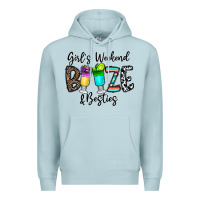 Blue Mist girl's weekend booze & besties Premium Hoodie - CowhideDigitalArt