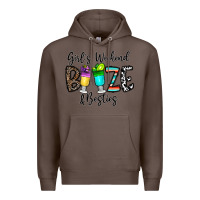 Coffee girl's weekend booze & besties Premium Hoodie - CowhideDigitalArt