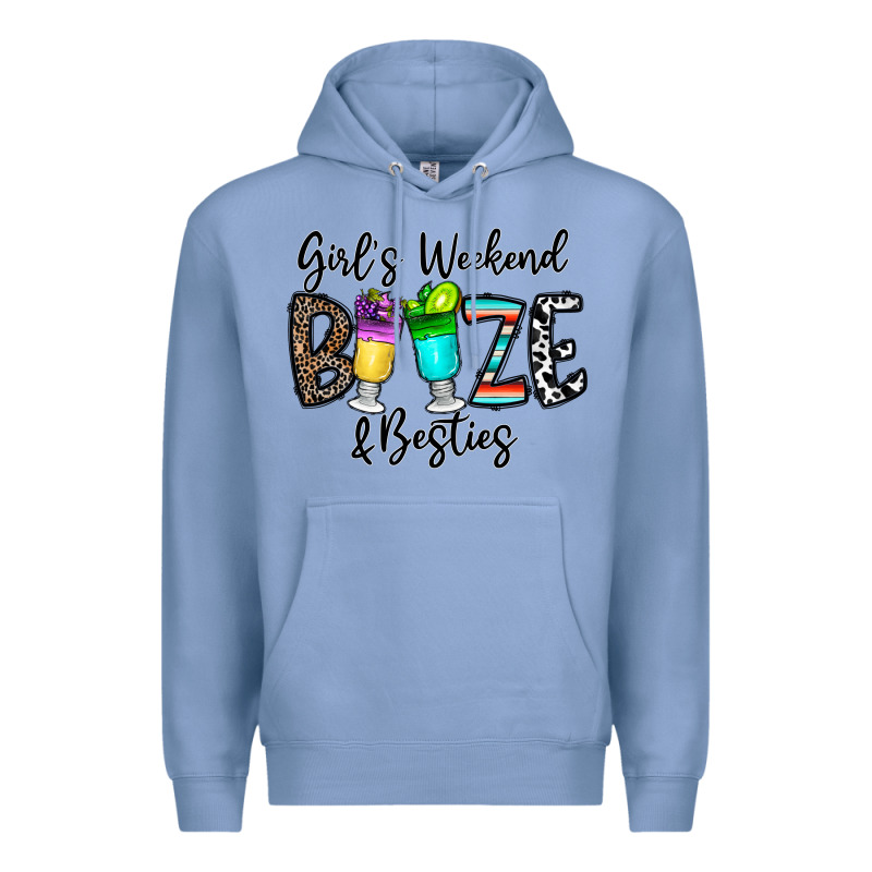 Girl's Weekend Booze & Besties Premium Hoodie by CowhideDigitalArt | Teevron