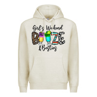 Oatmeal Heather girl's weekend booze & besties Premium Hoodie - CowhideDigitalArt