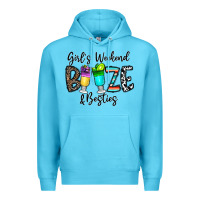 Ocean Blue girl's weekend booze & besties Premium Hoodie - CowhideDigitalArt