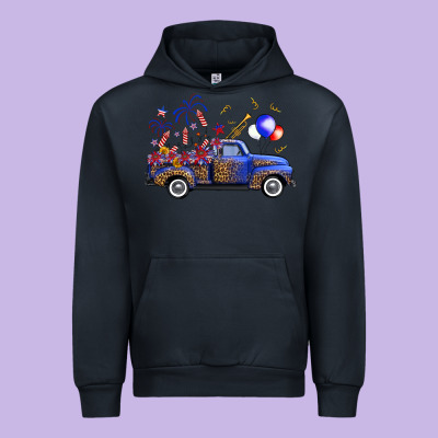 Western Truck Fourth Of July Urban Hoodie Designed By Fadigitalartstudio