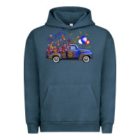 Pigment Midnight Navy western truck fourth of july Urban Hoodie - FaDigitalArtStudio