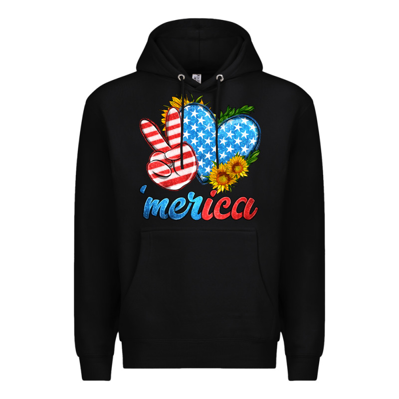 America With Heart Premium Hoodie by HRA Design Shop | Teevron