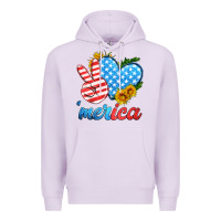 Lilac america with heart Premium Hoodie - HRA Design Shop