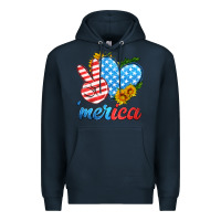 Navy america with heart Premium Hoodie - HRA Design Shop