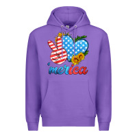Purple america with heart Premium Hoodie - HRA Design Shop