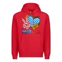 Red america with heart Premium Hoodie - HRA Design Shop