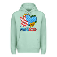 Seafoam america with heart Premium Hoodie - HRA Design Shop