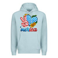 Blue Mist america with heart Premium Hoodie - HRA Design Shop