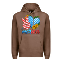 Chestnut america with heart Premium Hoodie - HRA Design Shop