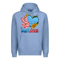 Colony Blue america with heart Premium Hoodie - HRA Design Shop