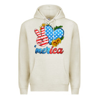 Oatmeal Heather america with heart Premium Hoodie - HRA Design Shop