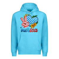 Ocean Blue america with heart Premium Hoodie - HRA Design Shop