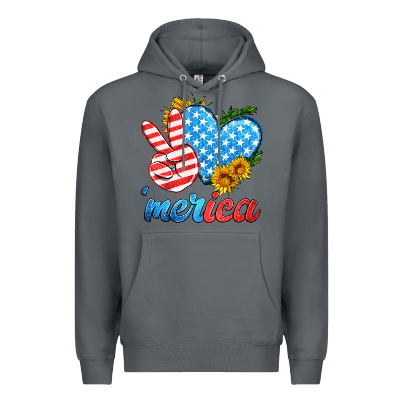 America With Heart Premium Hoodie by HRA Design Shop | Teevron