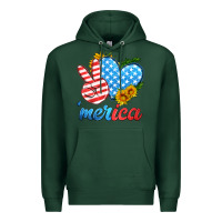 Sports Green america with heart Premium Hoodie - HRA Design Shop