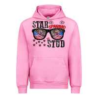Fuchsia Pink star spangled stup Urban Hoodie - CowhideDigitalArt
