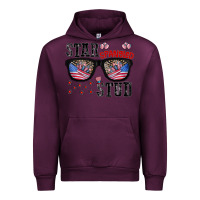 Mauve Wine star spangled stup Urban Hoodie - CowhideDigitalArt