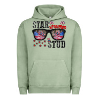 Pigment Oil Green star spangled stup Urban Hoodie - CowhideDigitalArt