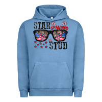 Pigment Pebble Blue star spangled stup Urban Hoodie - CowhideDigitalArt