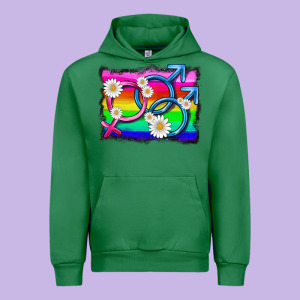 Lgbtq Gender Bisexuality Symbol Urban Hoodie Designed By Hra Design Shop
