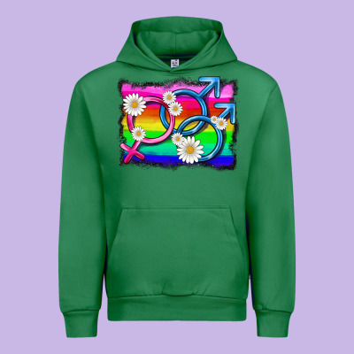 Lgbtq Gender Bisexuality Symbol Urban Hoodie Designed By Hra Design Shop