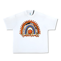 White Basketball Rainbow Urban Heavy Tee - RanaPortraitStore