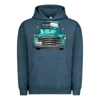 Pigment Midnight Navy western truck front view Urban Hoodie - FaDigitalArtStudio